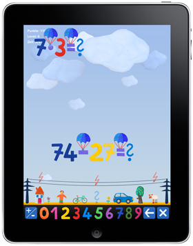 iPad app for children - mental math - a math game with parachutes