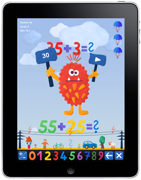 iPad app for children - mental math - a math game with parachutes